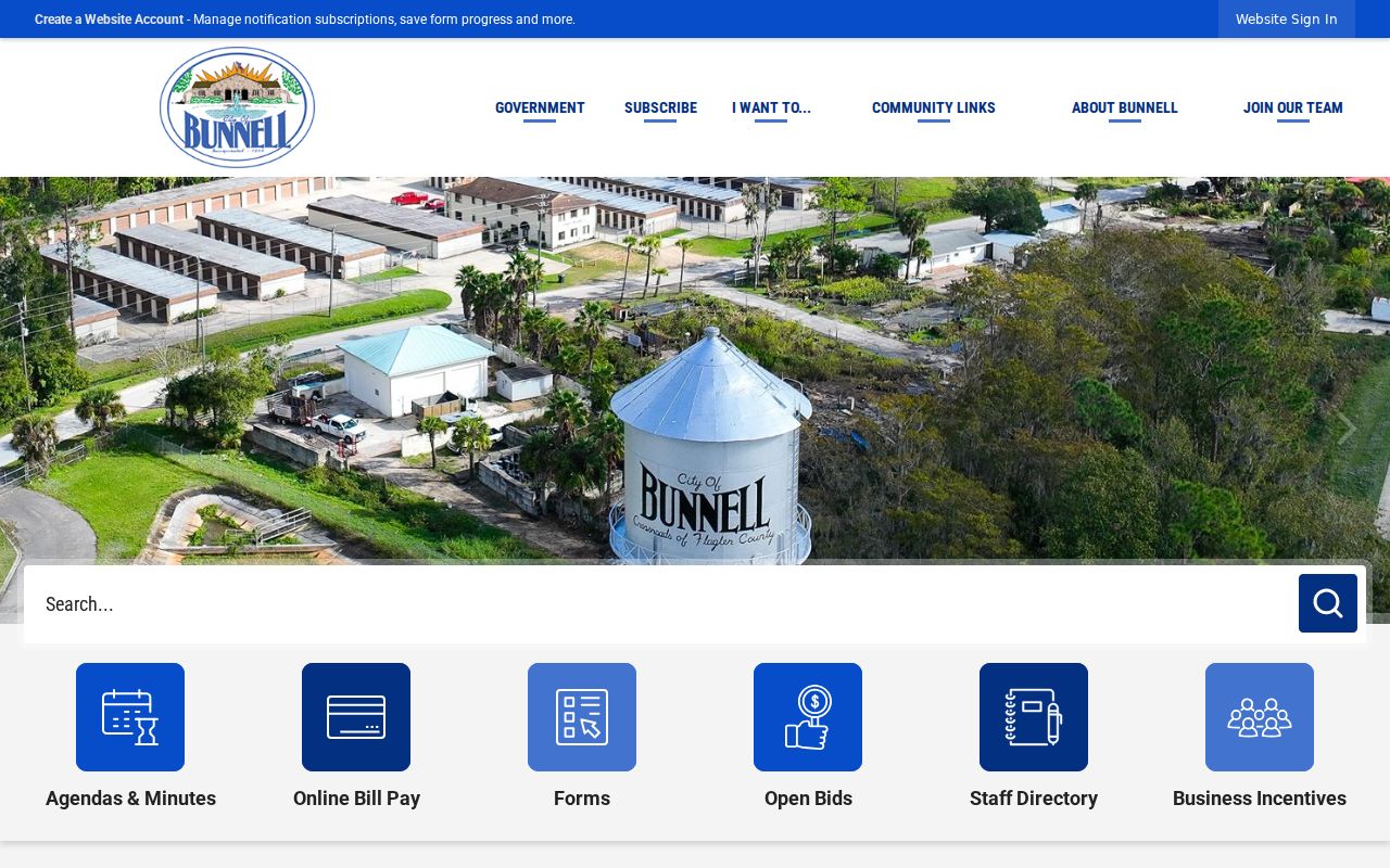 Bunnell city government website and City Hall information